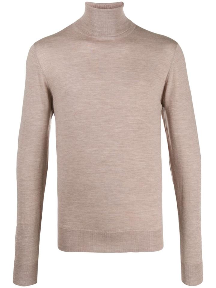 Aspesi Ribbed-knit Roll Neck Jumper - Neutrals