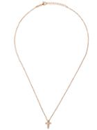 As29 18kt Rose Gold Mini Charm Cross Diamond Necklace