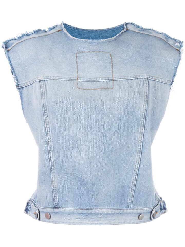 Mm6 Maison Margiela Denim Tank Top, Women's, Size: 42, Blue, Cotton