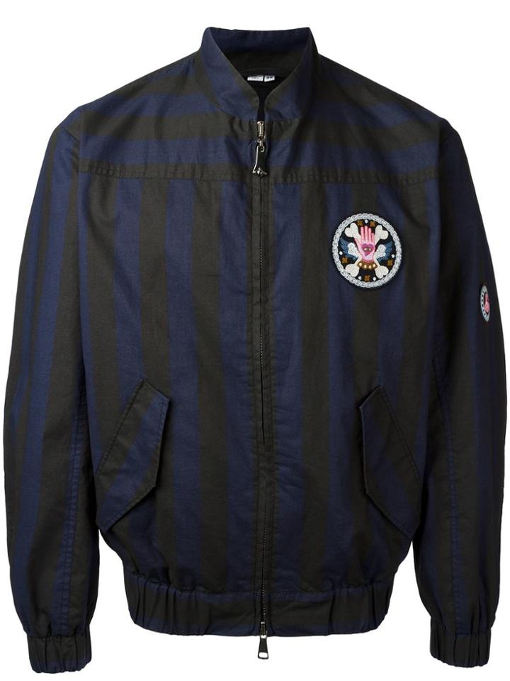 Vivienne Westwood Man Striped Bomber Jacket - Blue
