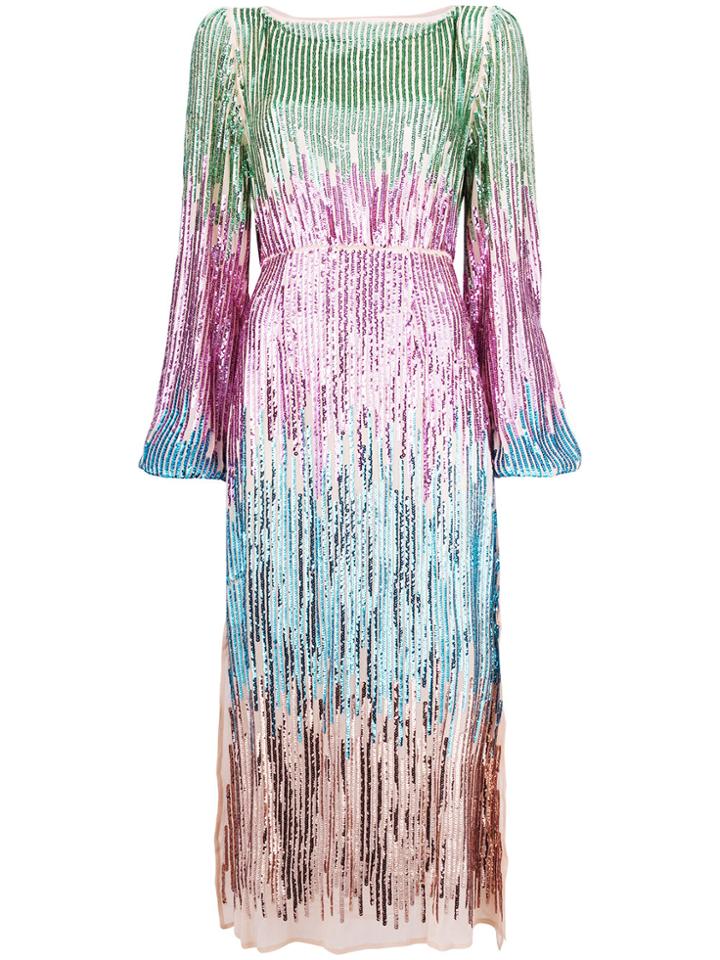 Rixo Coco Sequin Midi Dress - Multicolour