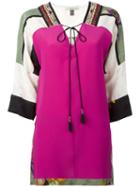 Etro Tassel Tie Printed Blouse, Women's, Size: 42, Pink, Silk/cotton/viscose