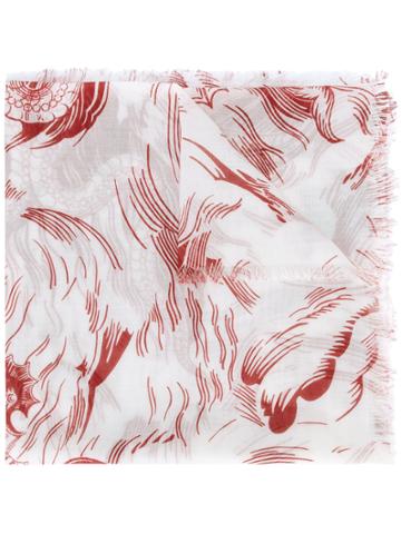 Gucci Sea Storm Print Scarf - White