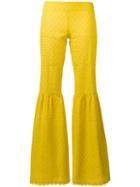 Daizy Shely - Fitted Flare Trousers - Women - Cotton - 40, Yellow/orange, Cotton