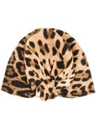 Dolce & Gabbana Leopard Print Turban - Brown