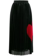 Red Valentino Pleated Heart Skirt - Black