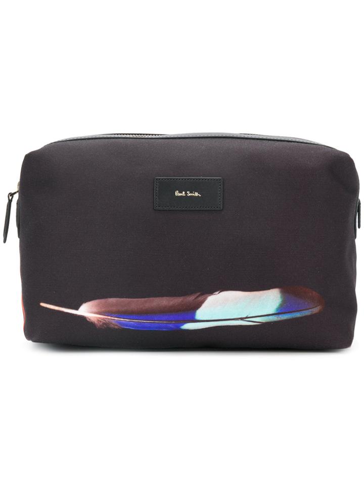Paul Smith Feather Print Washbag - Black