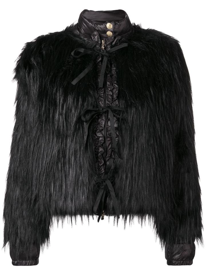 Patrizia Pepe Faux Fur Puffer Jacket - Black