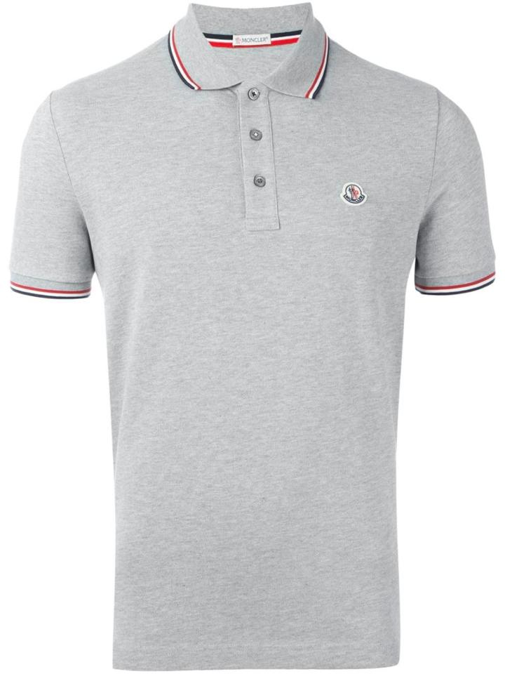 Moncler Short Sleeve Polo Shirt, Men's, Size: Xxl, Grey, Cotton