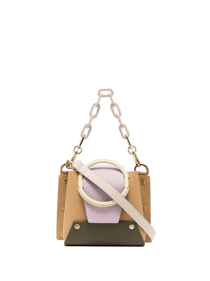 Yuzefi Yellow And Lilac Delila Mini Textured Leather Crossbody Bag -