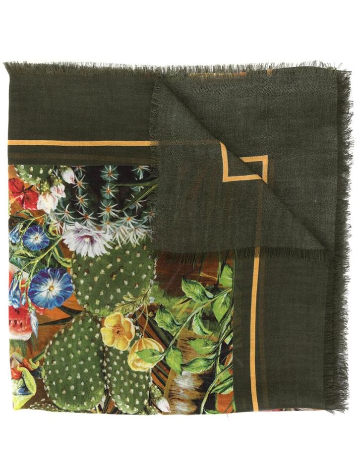 Dolce & Gabbana Garden Print Scarf - Green