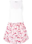 Red Valentino - Flamingo Print Dress - Women - Cotton/polyester - S, White, Cotton/polyester
