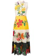 Carolina K Floral Print Maxi Shirt Dress - Yellow