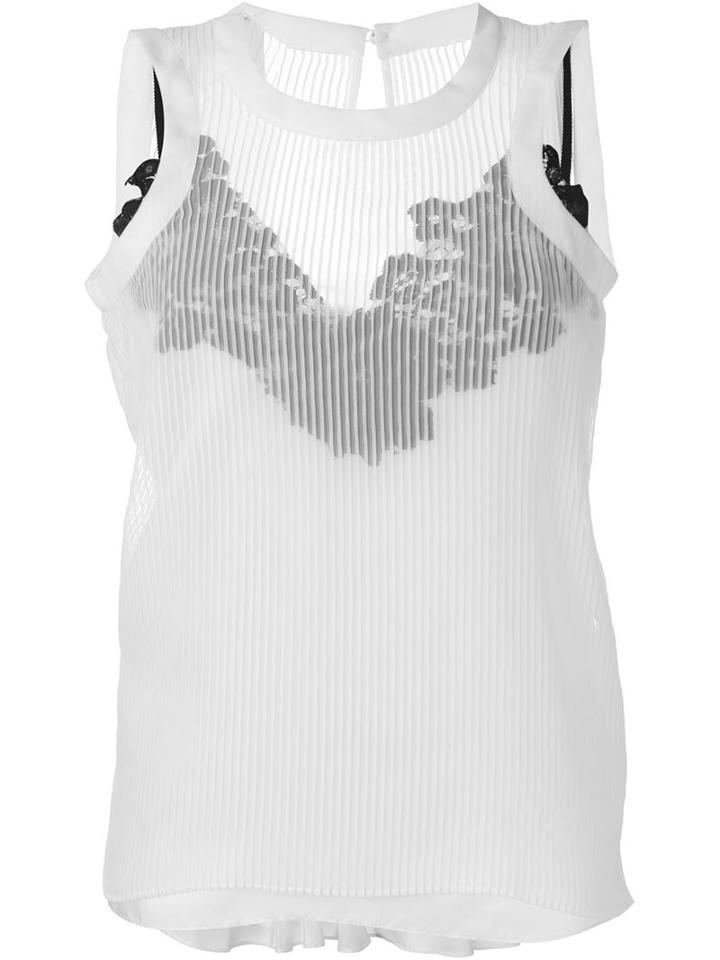 Sacai Lace Detail Top, Women's, Size: 3, White, Cotton/nylon/polyester/cupro