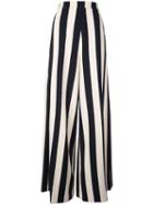Christian Siriano Striped Flared Trousers - Black