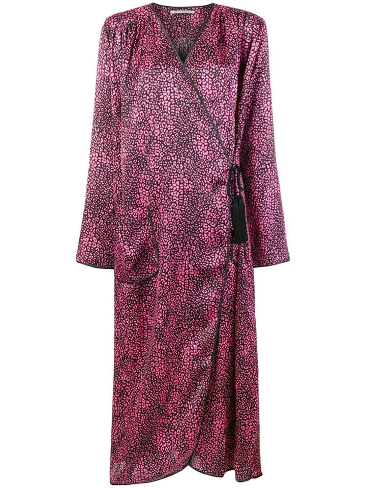 Alessandra Rich Oversized Wrap Dress - Pink & Purple