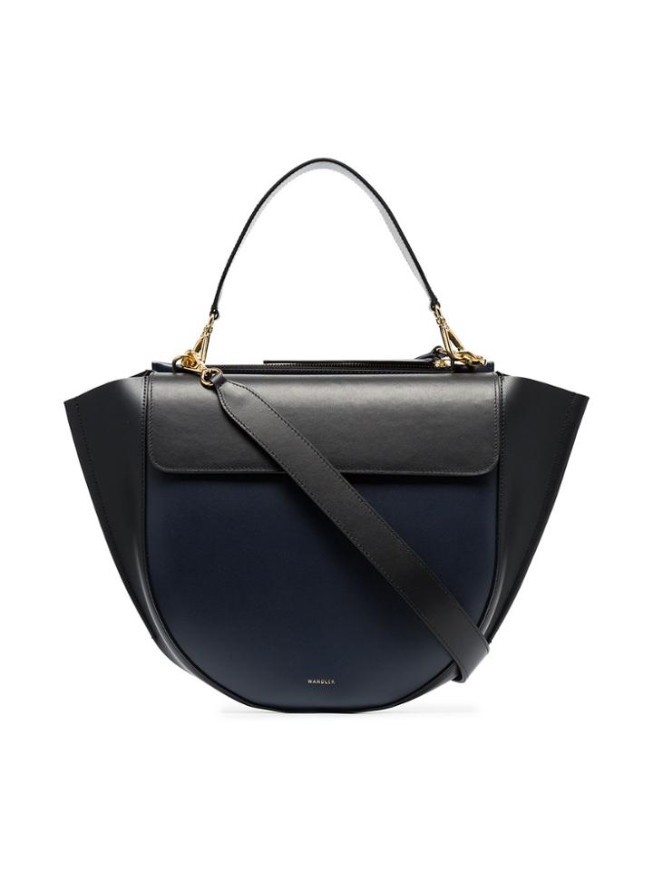 Wandler Black And Navy Blue Hortensia Leather Shoulder Bag