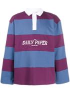 Daily Paper Golo Striped Oversized Polo Shirt - Purple