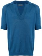 Nuur V-neck Polo Shirt - Blue