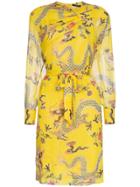Isabel Marant Yellow Danzig Printed Silk Mid-length Dress