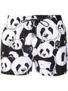 Dolce & Gabbana Panda Print Swim Shorts - White