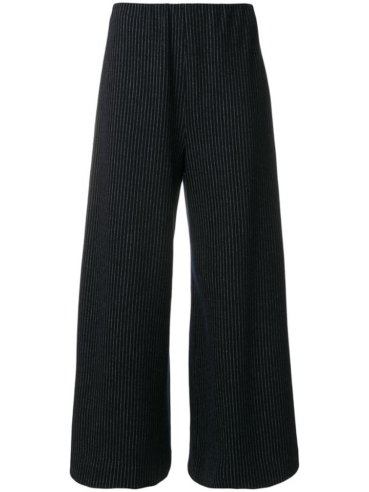 Harris Wharf London Cropped Pinstripe Trousers - Blue