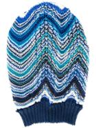 Missoni Zig-zag Pattern Knit Beanie, Women's, Blue, Acrylic/wool/cashmere