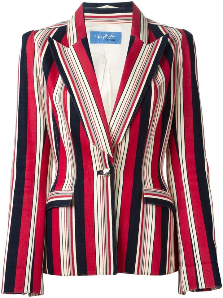 Thierry Mugler Vintage Striped Blazer - Red