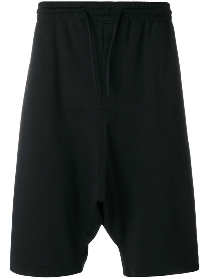 Y-3 Drop-crotch Track Shorts - Black