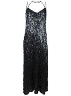 Nina Ricci Draped Sequin Dress, Women's, Size: 40, Grey, Silk/pvc