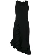 Givenchy Ruffle Trim Fitted Dress - Black