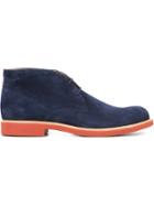 Tod S Rubber Sole Desert Boots, Men's, Size: 10, Blue, Leather/rubber