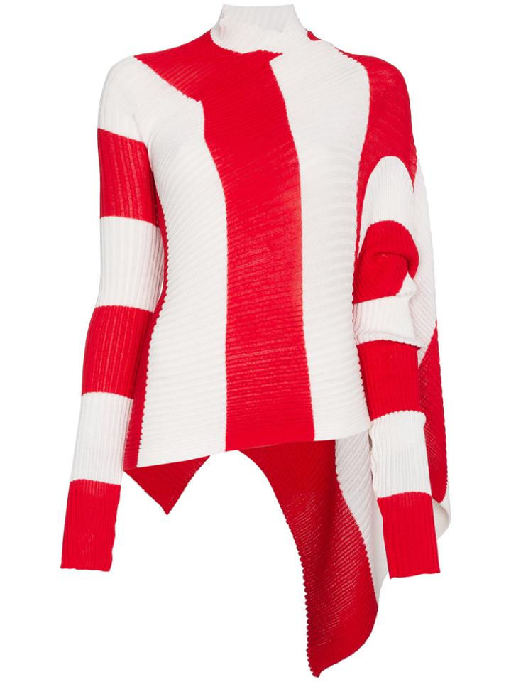 Marques'almeida Asymmetric Stripe Jumper - Red