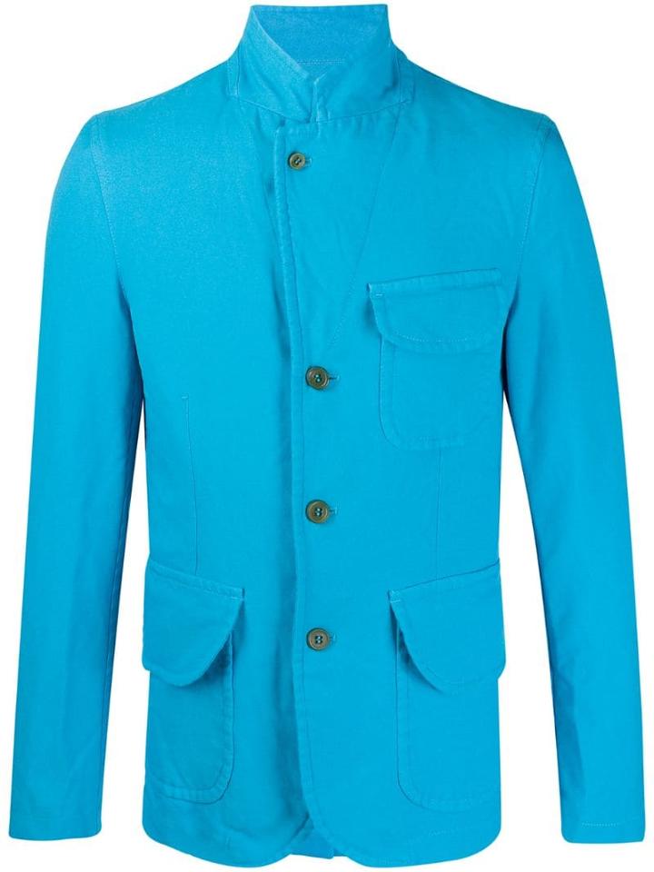 Comme Des Garçons Shirt Single-breasted Fitted Blazer - Blue