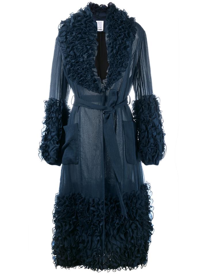 Rosie Assoulin Ruffle Trimmed Coat - Blue