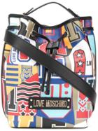 Love Moschino Graphic Alphabet Print Bucket Bag - Black