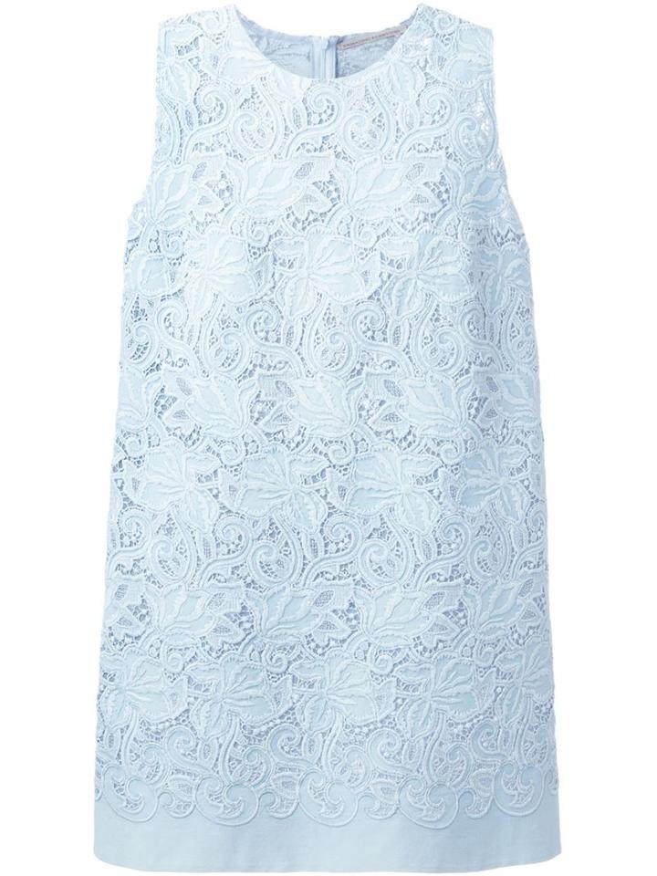 Ermanno Scervino Embroidered Lace Mini Dress, Women's, Size: 44, Blue, Cotton/spandex/elastane/silk