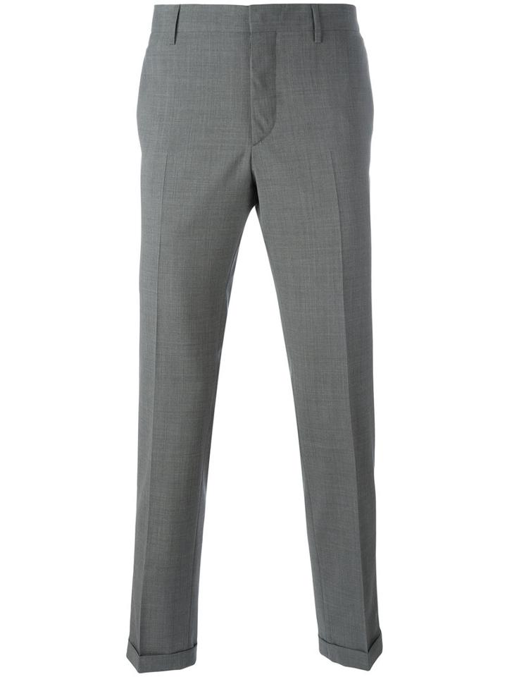 Prada Tailored Trousers, Men's, Size: 48, Grey, Cotton/viscose/virgin Wool