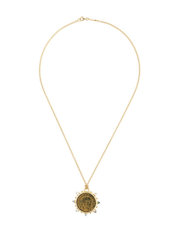 Dubini Diocletian Coin Medaliion 18kt Gold Necklace - Metallic
