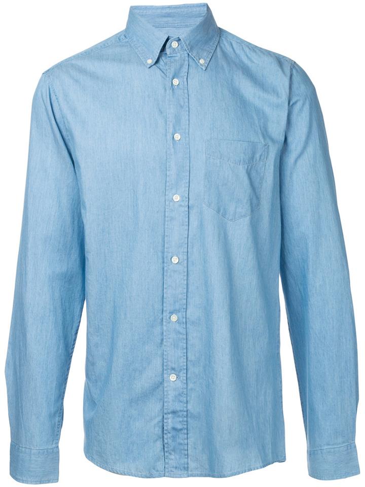 Gant Rugger - Luxury Hobd Shirt - Men - Cotton - L, Blue, Cotton