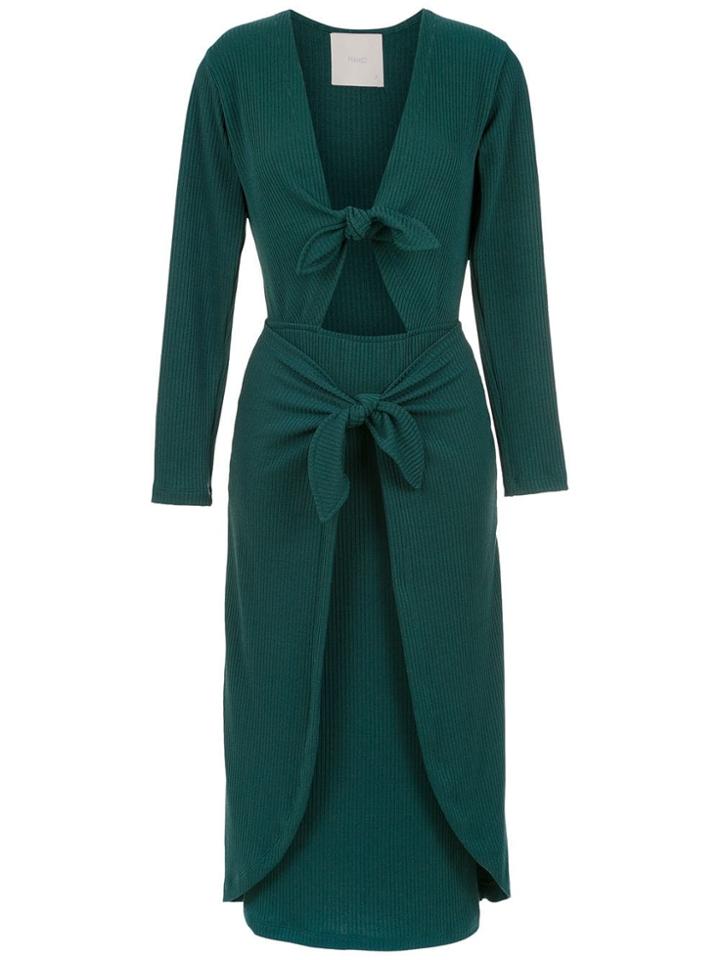 Framed Knots Midi Dress - Green