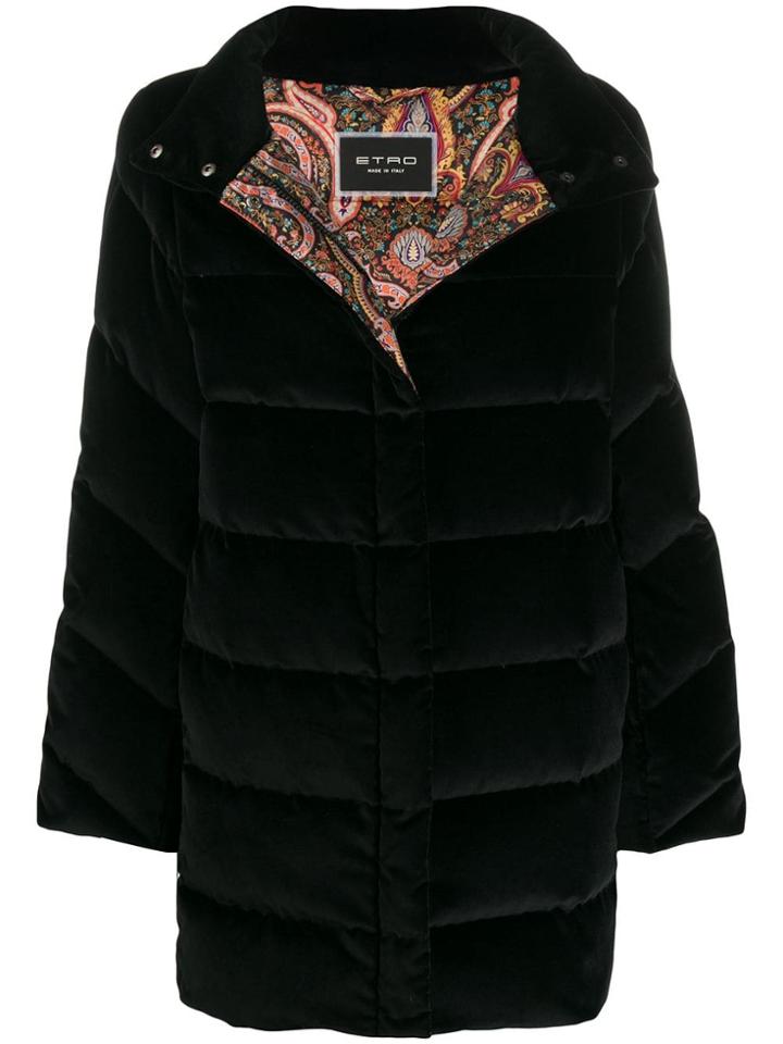 Etro Padded Midi Coat - Black