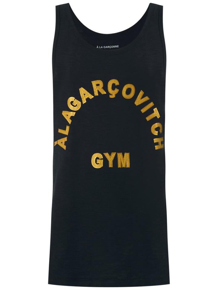 À La Garçonne - Printed Tank Top - Unisex - Cotton - Gg, Black, Cotton