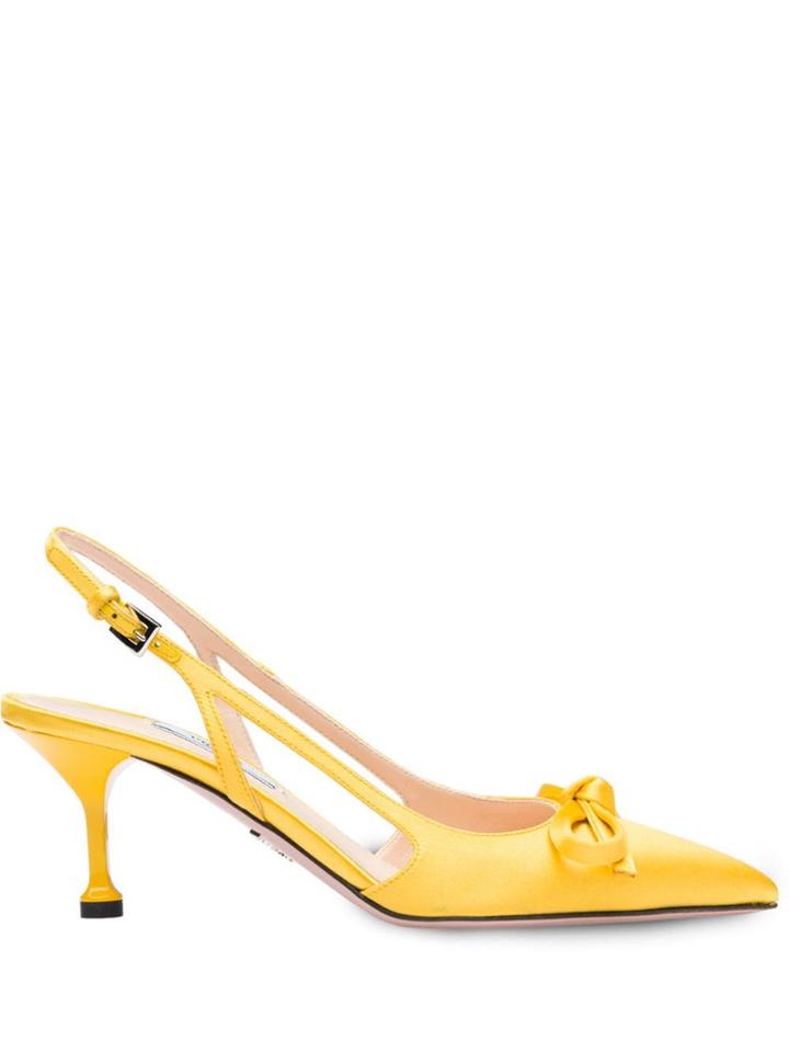Prada Bow Detail Pumps - Yellow