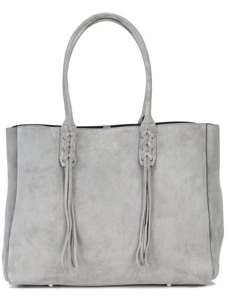 Lanvin - Shopper Tote Bag - Women - Calf Suede - One Size, Grey, Calf Suede