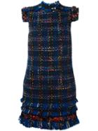 Msgm Tweed Dress, Women's, Size: 42, Blue, Polyamide/polyester/polyacrylic