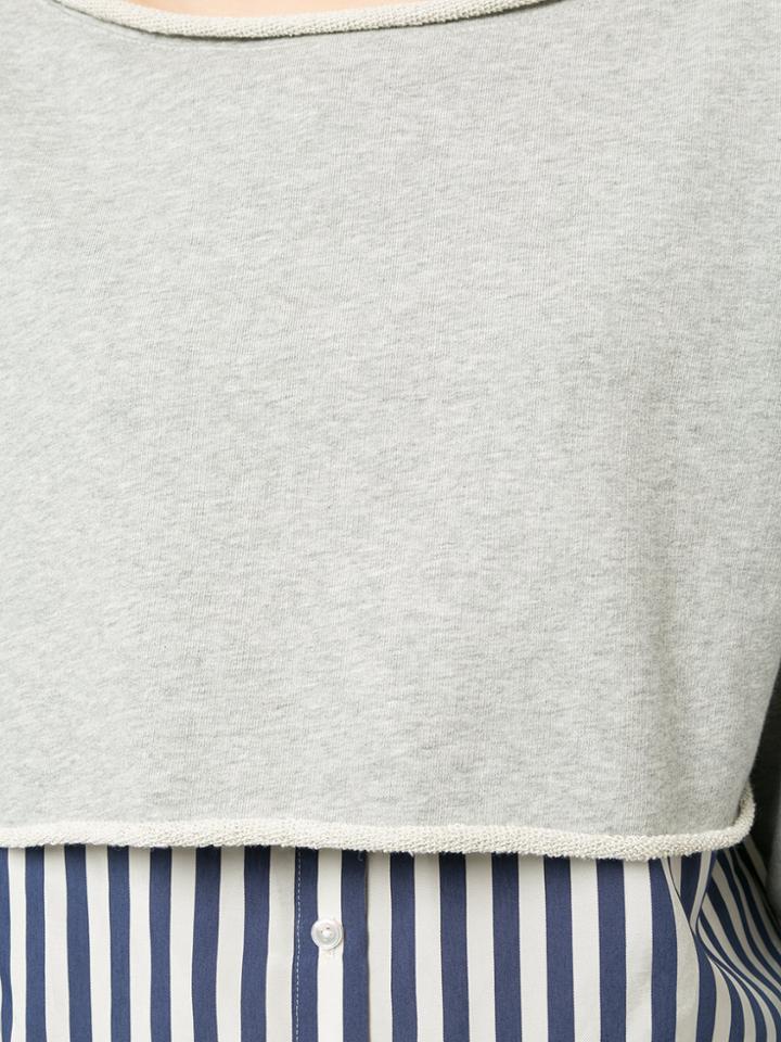 Alexander Wang Pinstripe Layered Sweatshirt - Grey