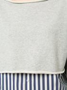 Alexander Wang Pinstripe Layered Sweatshirt - Grey