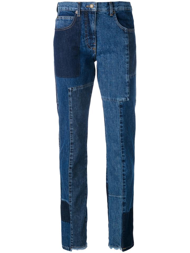 Mcq Alexander Mcqueen 'patti' Patchwork Jeans - Blue