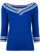 Charlott V-neck Jumper - Blue